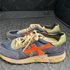 Premiata Mick suede-panelled logo sneaker